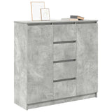 Buffet avec tiroirs gris béton 100,5x35x98,5 cm bois ingénierie