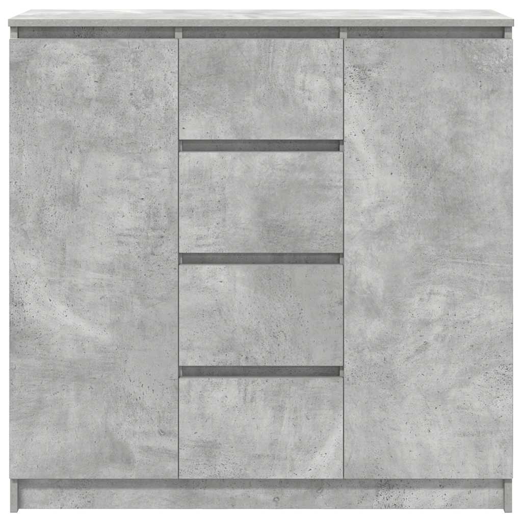 Buffet avec tiroirs gris béton 100,5x35x98,5 cm bois ingénierie