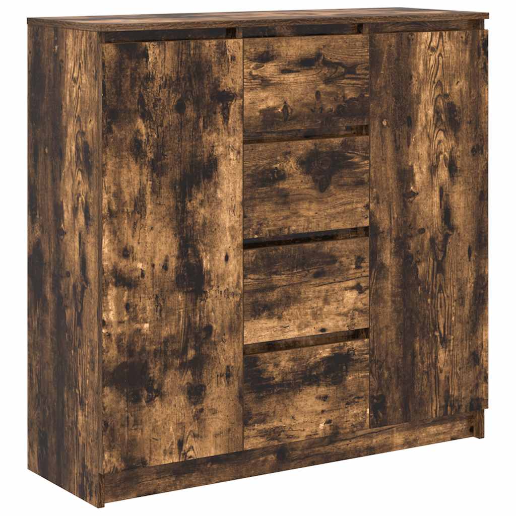 Buffet avec tiroirs chêne fumé 100,5x35x98,5 cm bois ingénierie