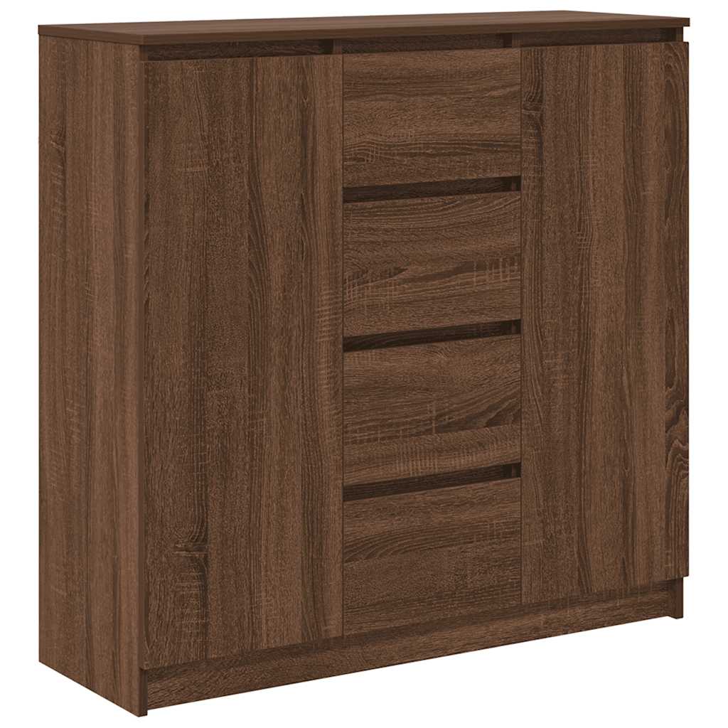 Buffet tiroirs chêne marron 100,5x35x98,5 cm bois d'ingénierie