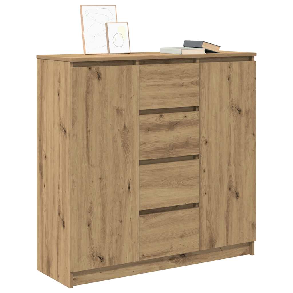 Buffet tiroirs chêne artisanal 100,5x35x98,5 cm bois ingénierie