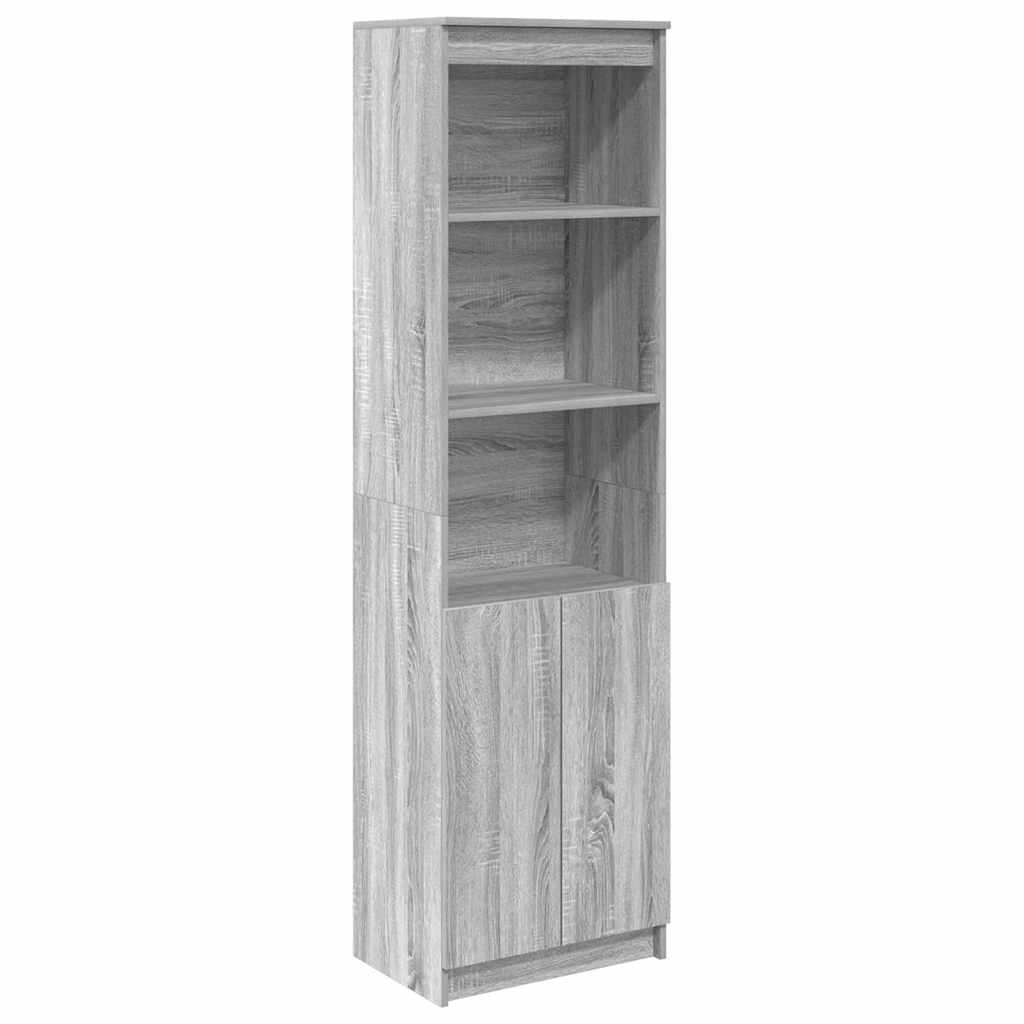 Buffet haut sonoma gris 50x35x180 cm bois d'ingénierie