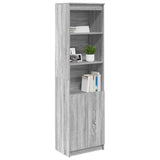 Buffet haut sonoma gris 50x35x180 cm bois d'ingénierie