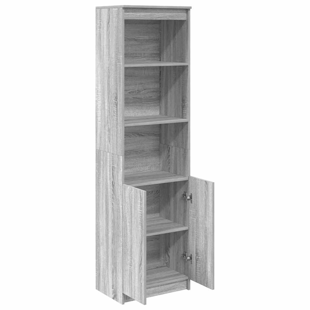 Buffet haut sonoma gris 50x35x180 cm bois d'ingénierie