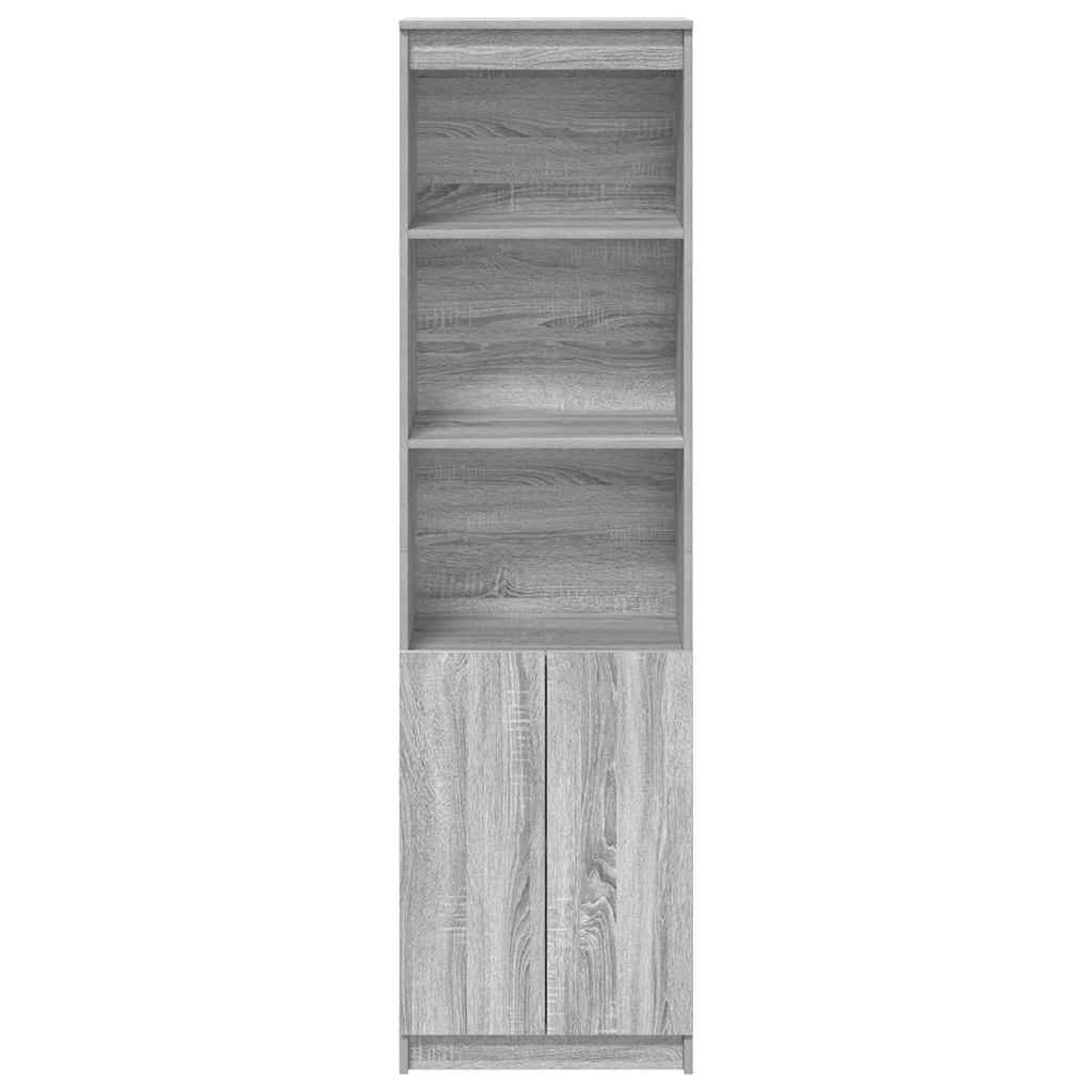 Buffet haut sonoma gris 50x35x180 cm bois d'ingénierie