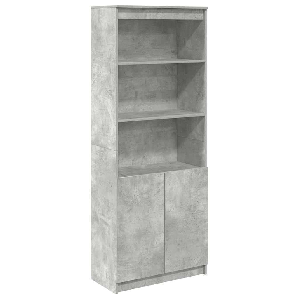 Concrete gray high sideboard 70x35x180 cm engineered wood