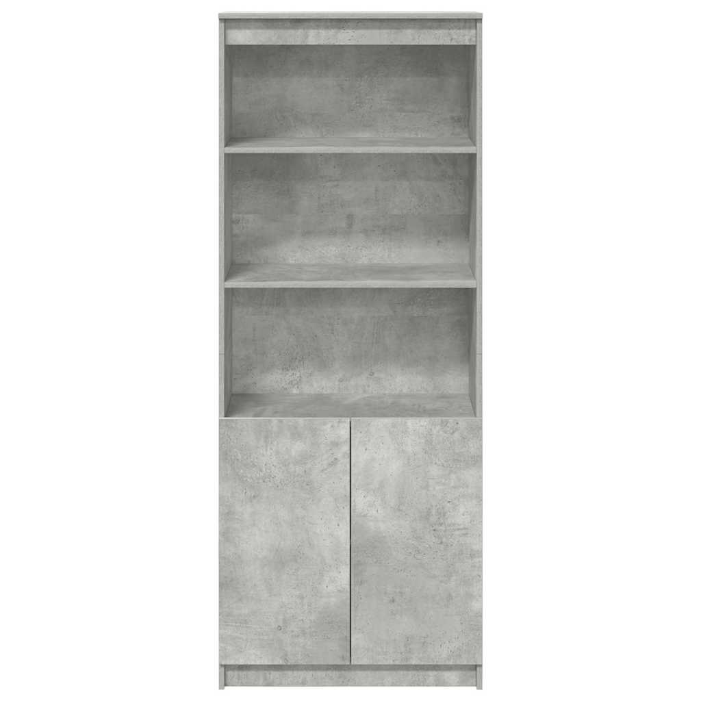 Concrete gray high sideboard 70x35x180 cm engineered wood