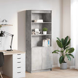 Concrete gray high sideboard 70x35x180 cm engineered wood