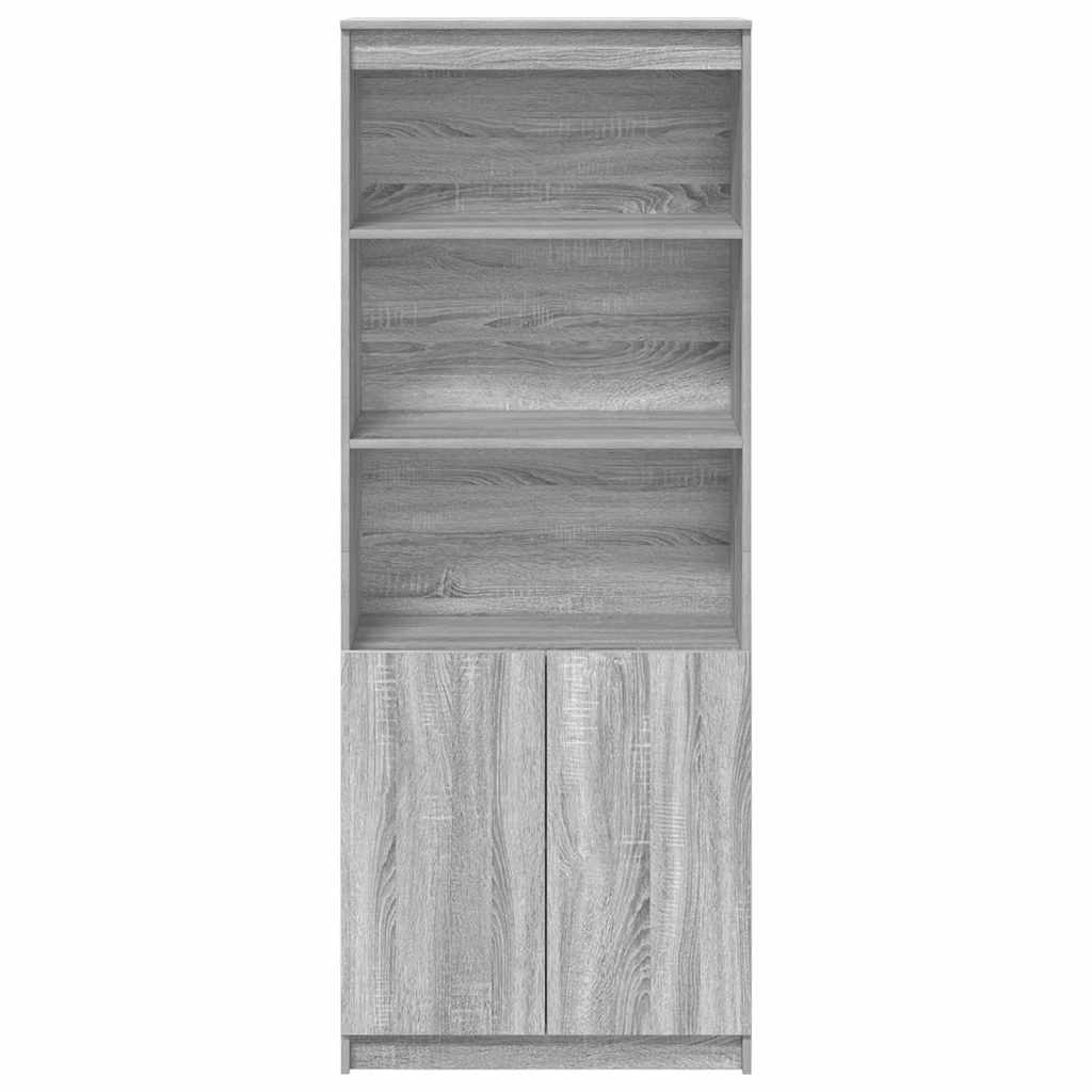 High sideboard sonoma gray 70x35x180 cm engineered wood