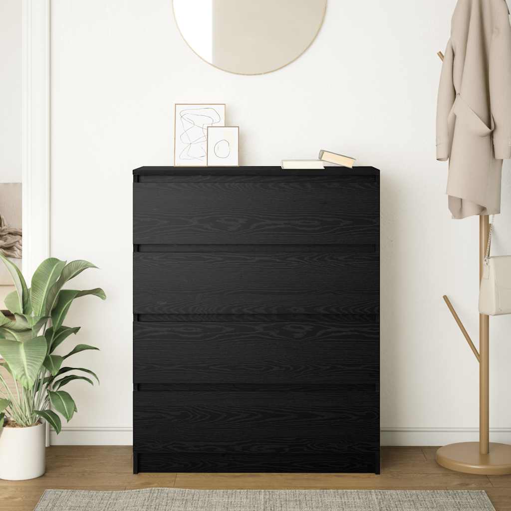 Black oak sideboard 80x35x99 cm engineered wood