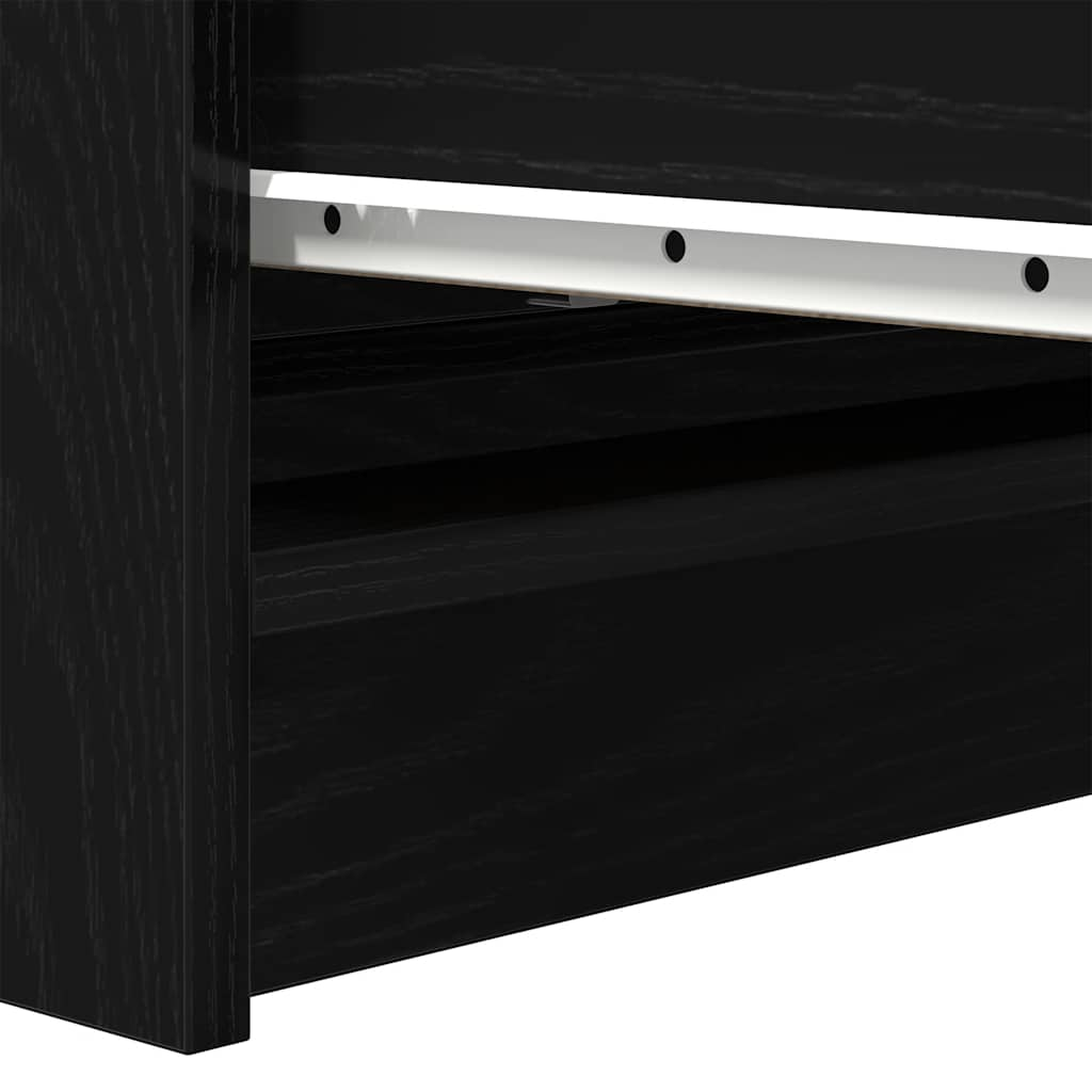 Buffet chêne noir 80x35x99 cm bois d’ingénierie