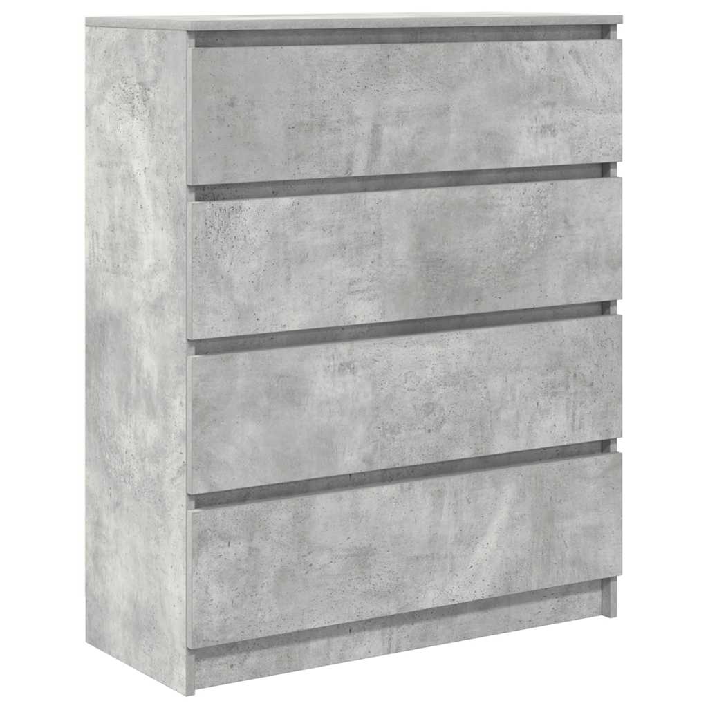 Concrete gray sideboard 80x35x99 cm engineered wood