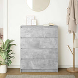 Concrete gray sideboard 80x35x99 cm engineered wood