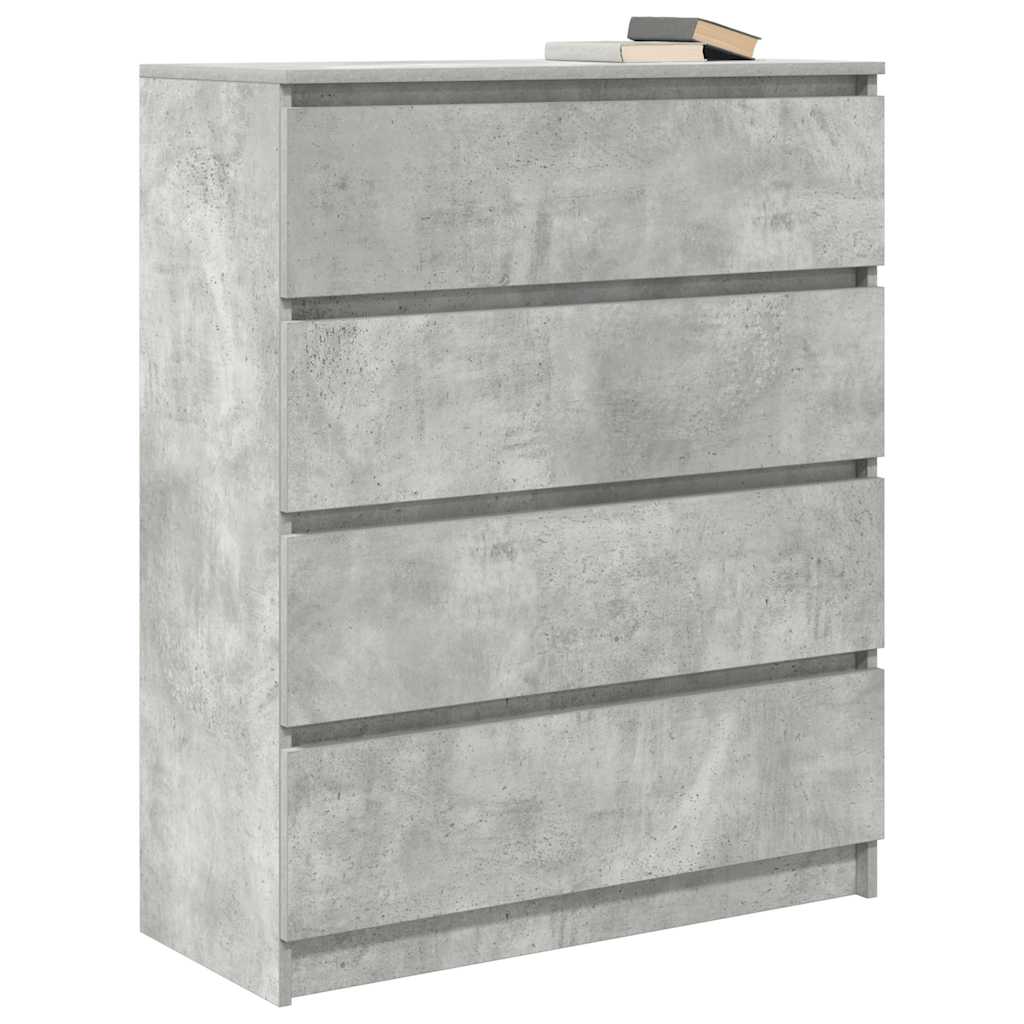 Concrete gray sideboard 80x35x99 cm engineered wood