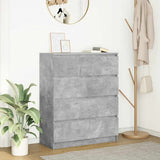 Concrete gray sideboard 80x35x99 cm engineered wood