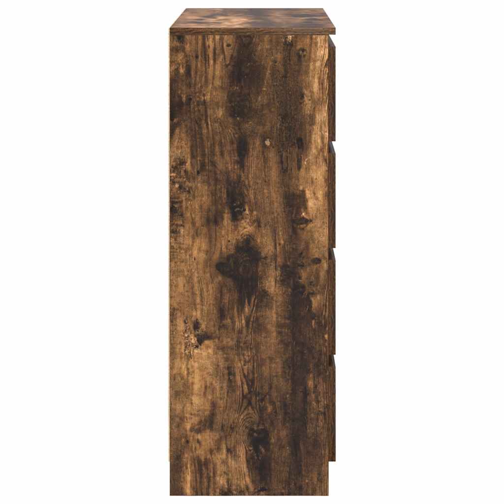 Buffet chêne fumé 80x35x99 cm bois d'ingénierie