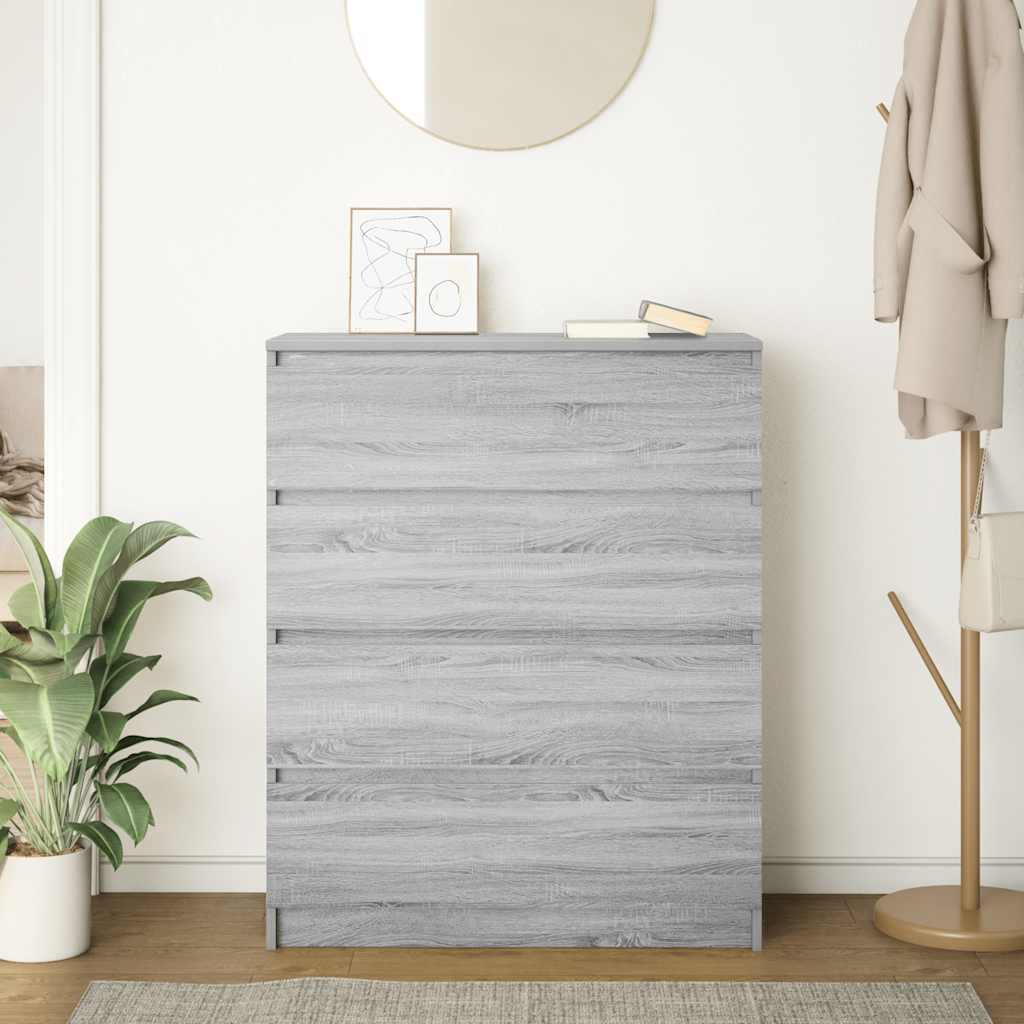 Sonoma gray sideboard 80x35x99 cm engineered wood