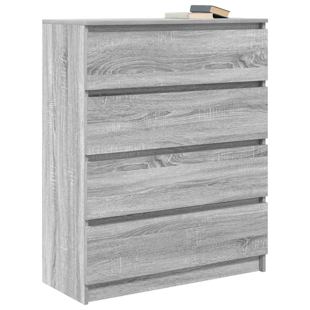 Sonoma gray sideboard 80x35x99 cm engineered wood