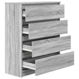 Sonoma gray sideboard 80x35x99 cm engineered wood