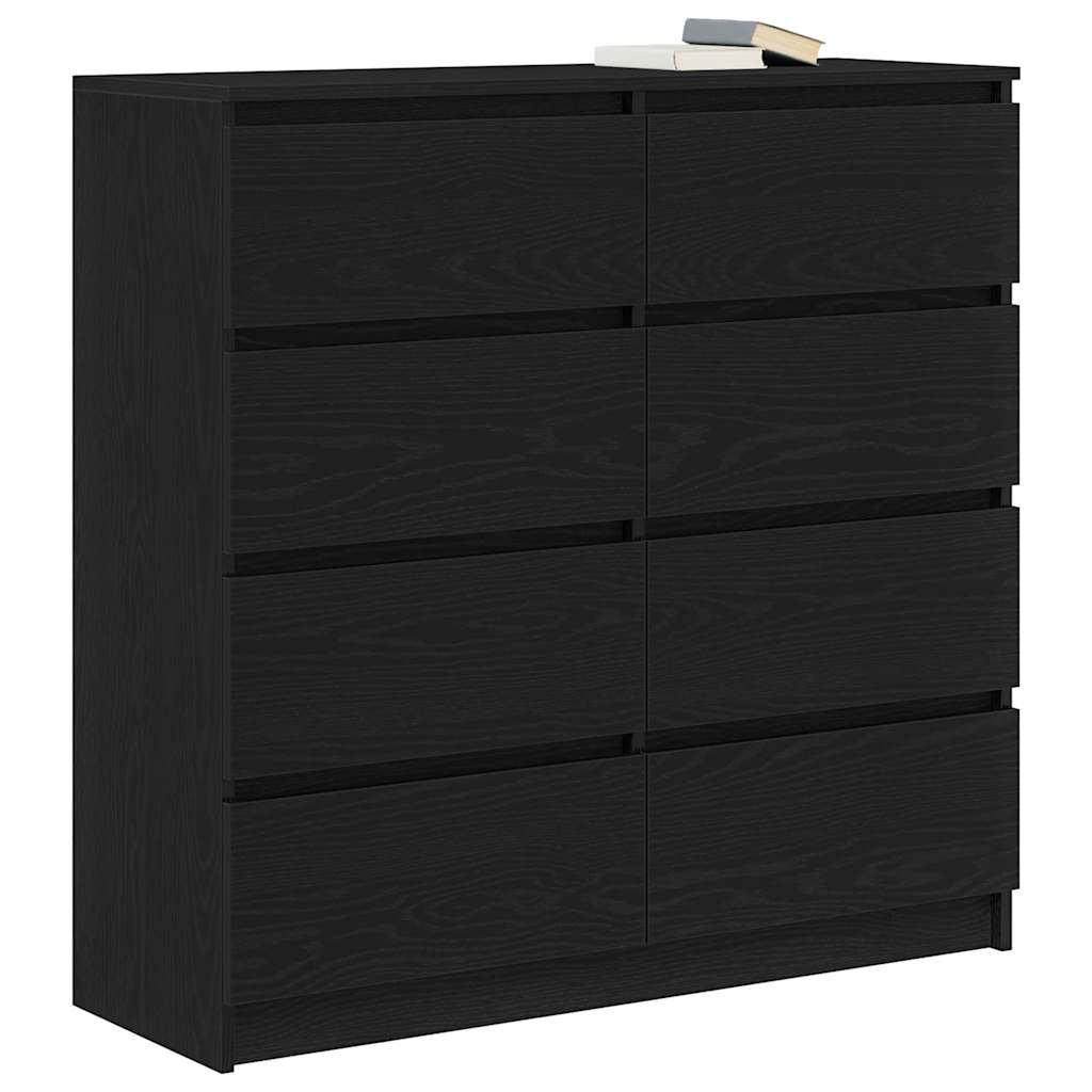 Black oak sideboard 100x35x99 cm engineered wood