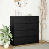 Black oak sideboard 100x35x99 cm engineered wood