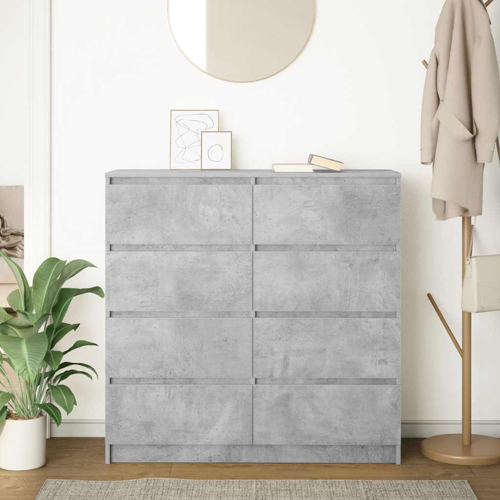 Concrete gray sideboard 100x35x99 cm engineered wood