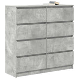 Concrete gray sideboard 100x35x99 cm engineered wood