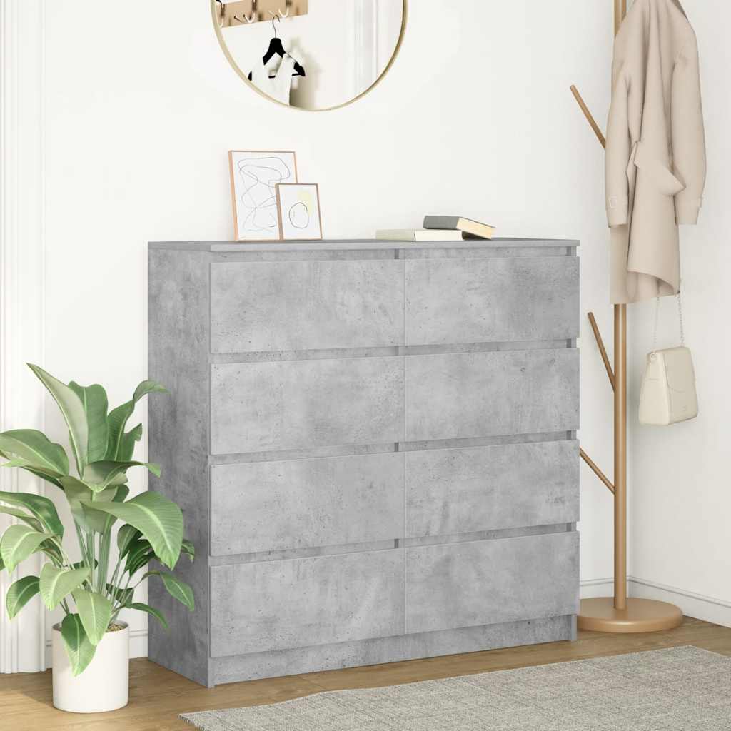 Concrete gray sideboard 100x35x99 cm engineered wood