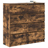 Buffet chêne fumé 100x35x99 cm bois d'ingénierie