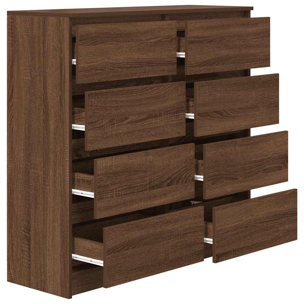 Buffet chêne marron 100x35x99 cm bois d'ingénierie