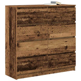 Buffet vieux bois 100x35x99 cm bois d'ingénierie