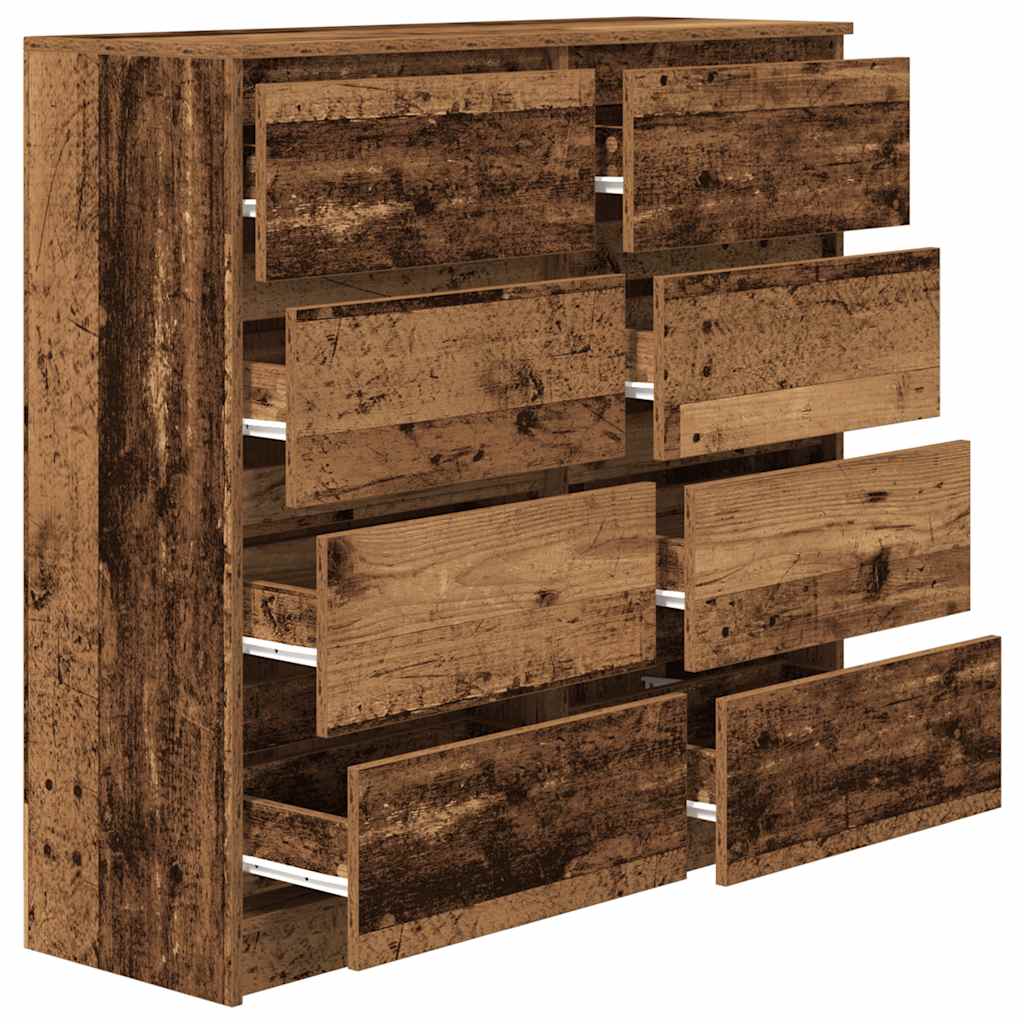 Buffet vieux bois 100x35x99 cm bois d'ingénierie