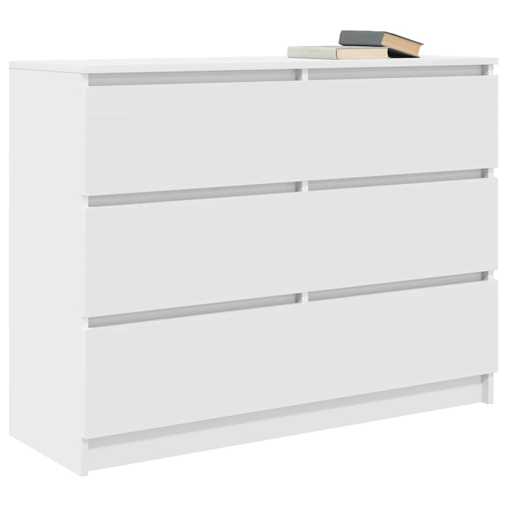 White sideboard 100x35x76 cm engineered wood