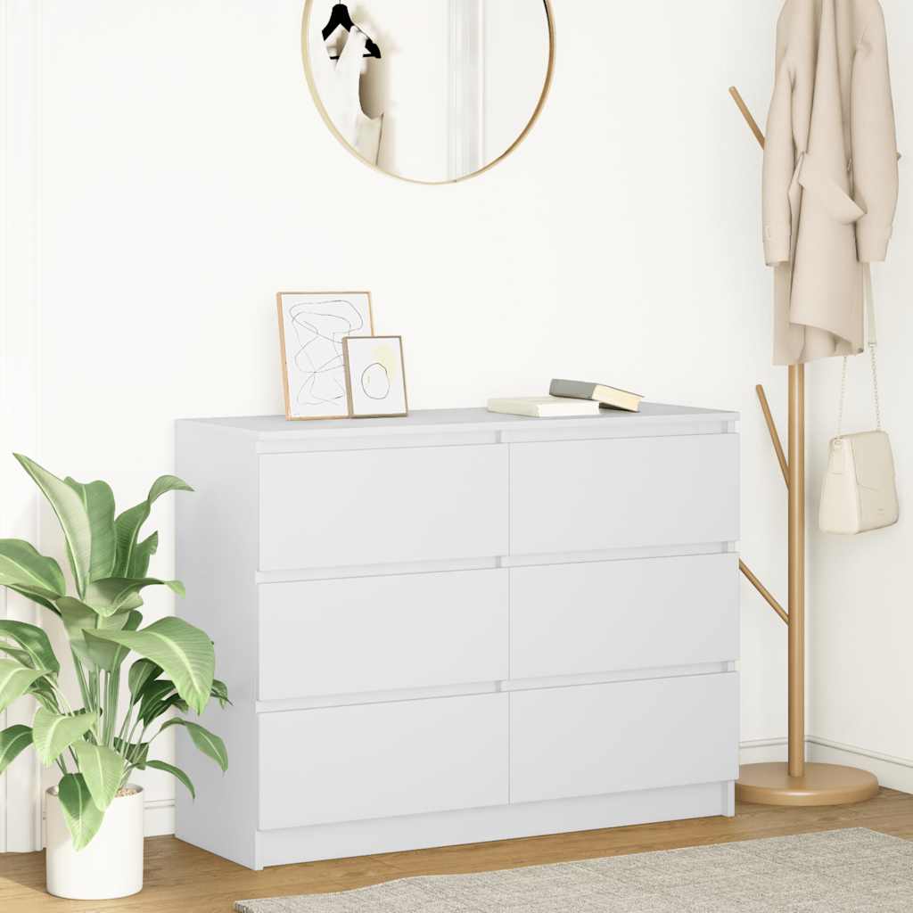 White sideboard 100x35x76 cm engineered wood