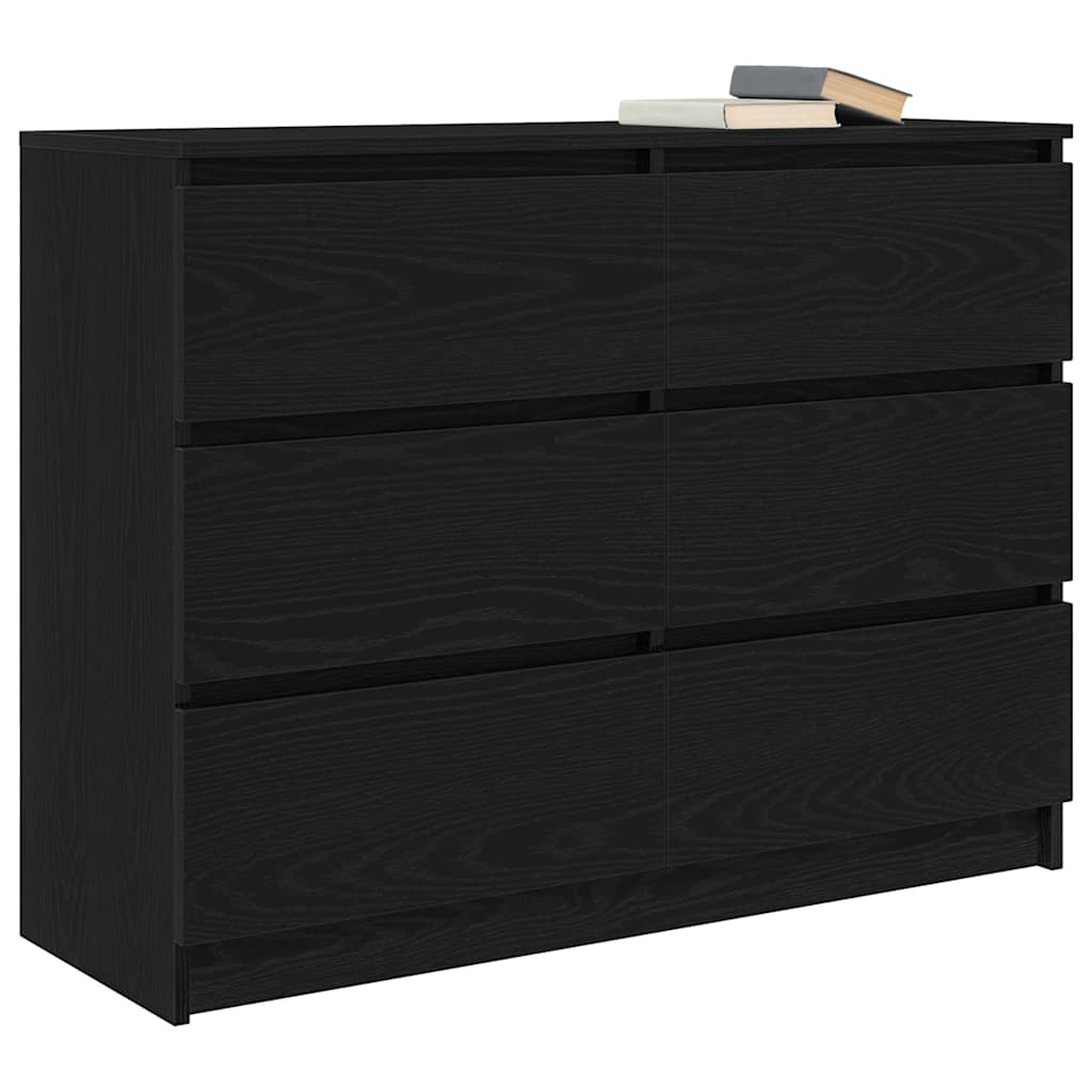 Buffet chêne noir 100x35x76 cm bois d'ingénierie