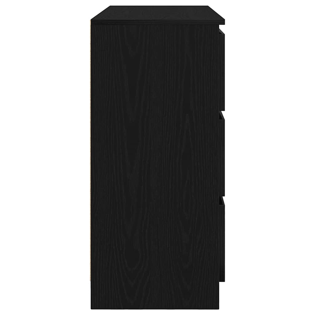 Buffet chêne noir 100x35x76 cm bois d'ingénierie