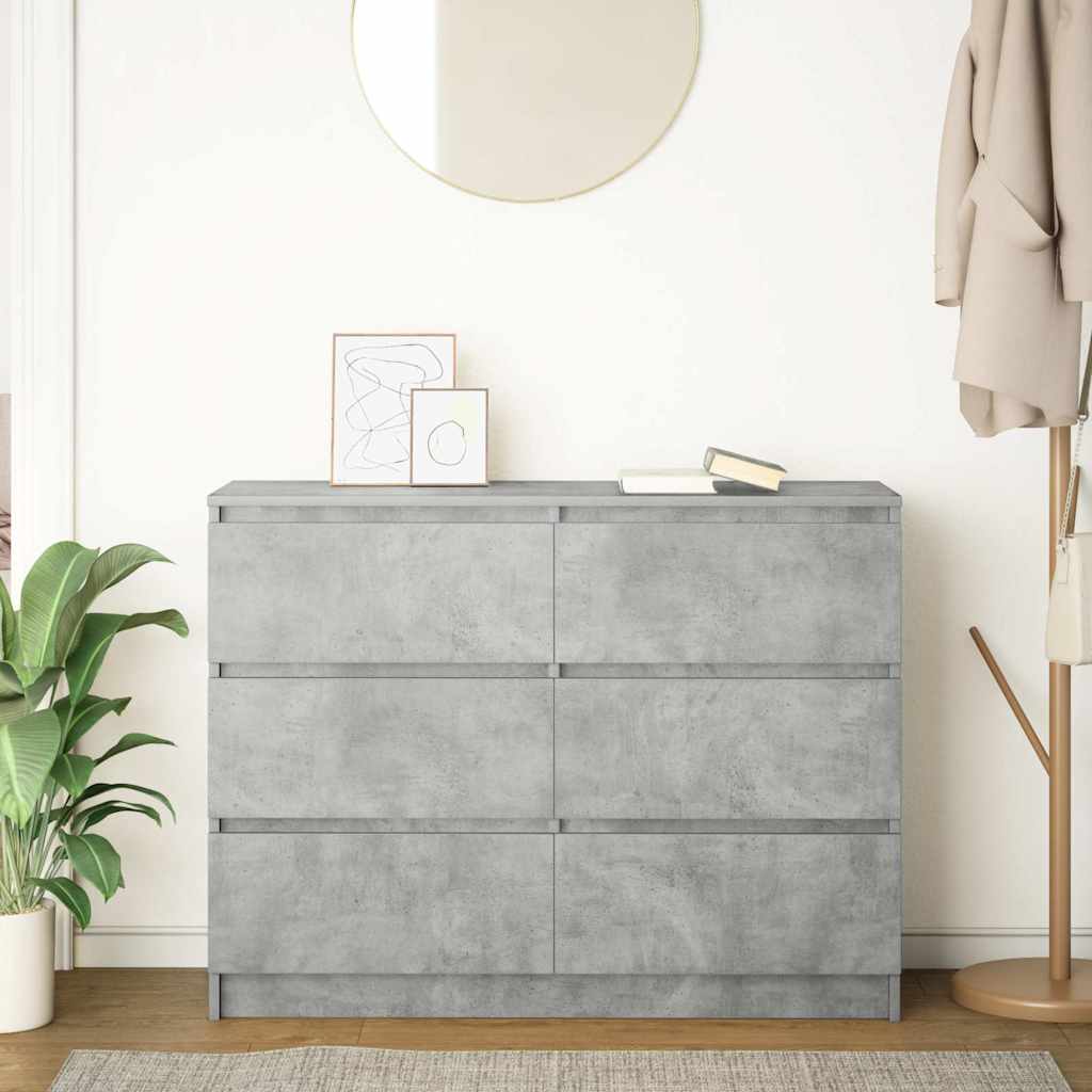 Concrete Grey Sideboard 100x35x76 cm Engineered Wood