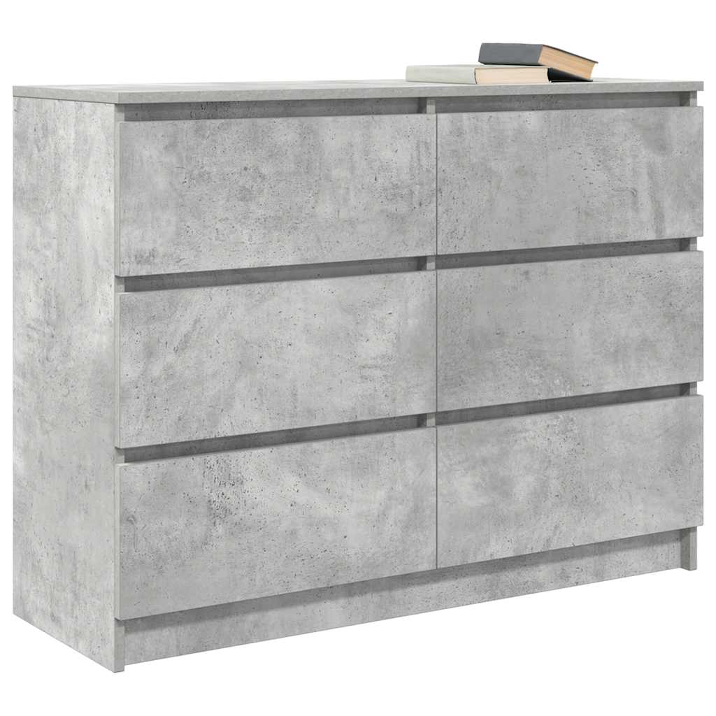 Buffet Gris béton 100x35x76 cm Bois d'ingénierie