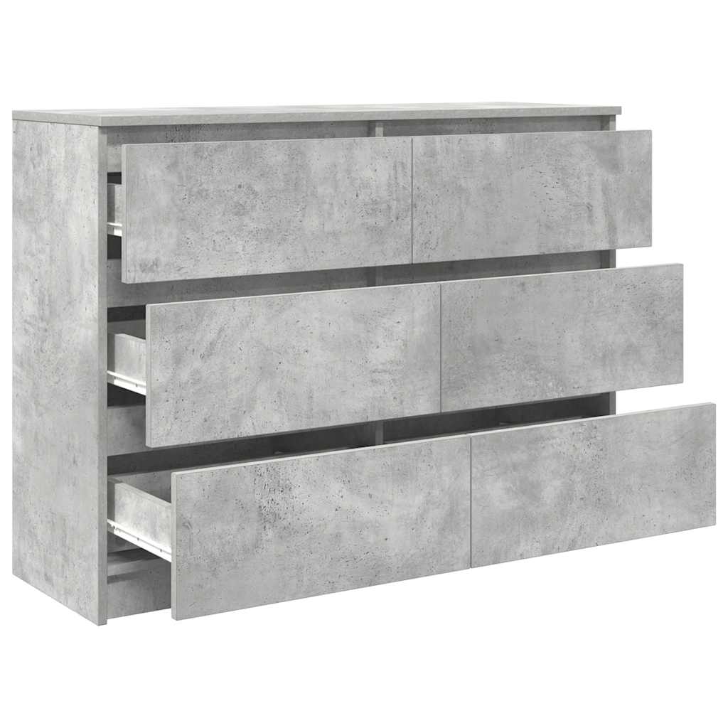 Buffet Gris béton 100x35x76 cm Bois d'ingénierie