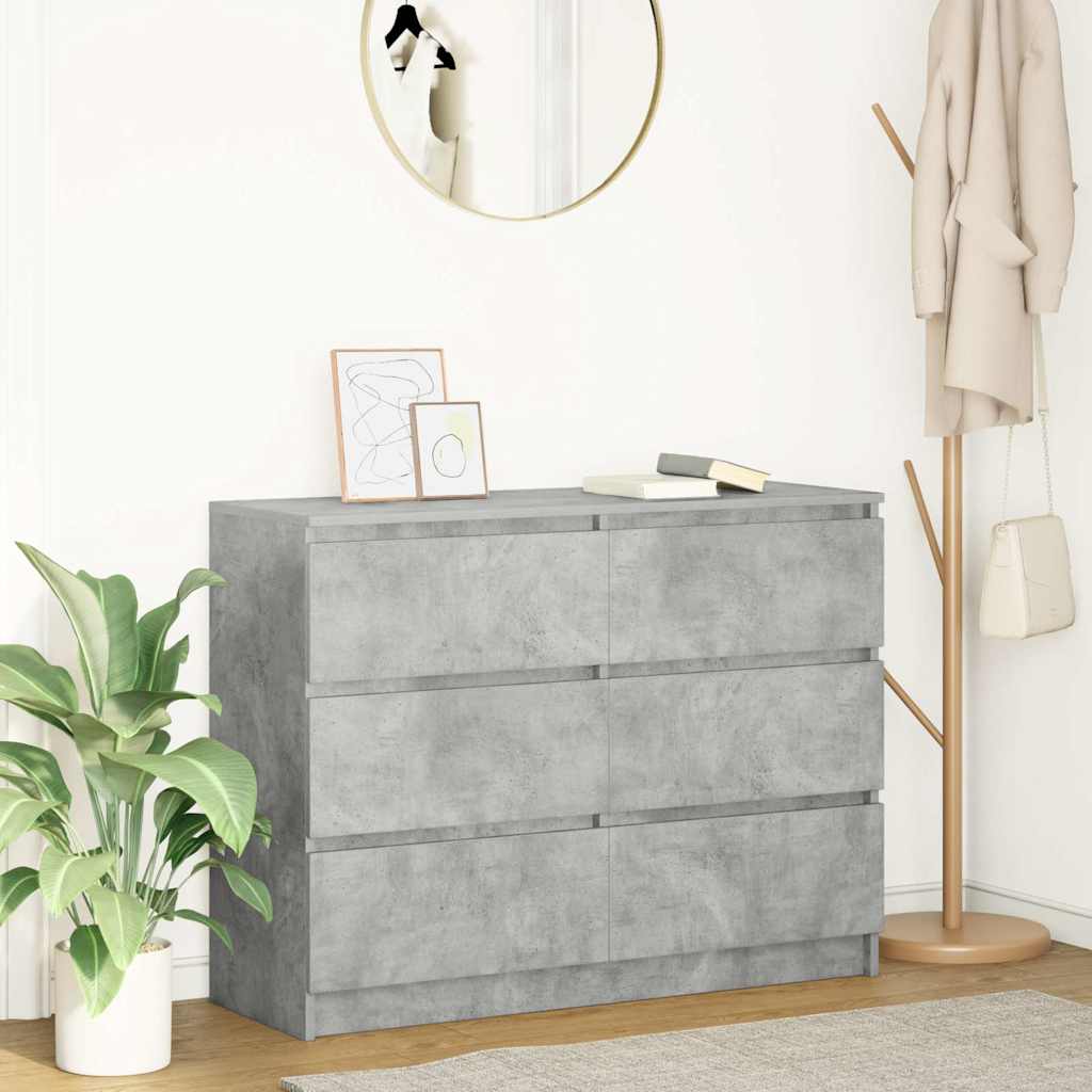 Concrete Grey Sideboard 100x35x76 cm Engineered Wood