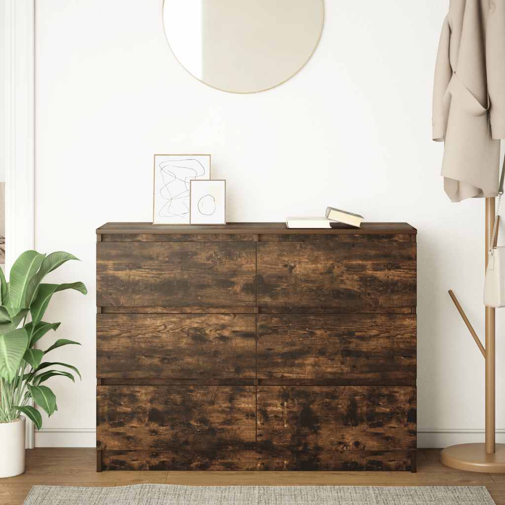 Smoked oak sideboard 100x35x76 cm engineered wood