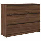 Brown oak sideboard 100x35x76 cm engineered wood