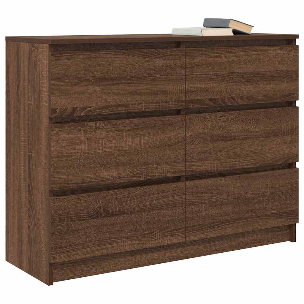 Brown oak sideboard 100x35x76 cm engineered wood