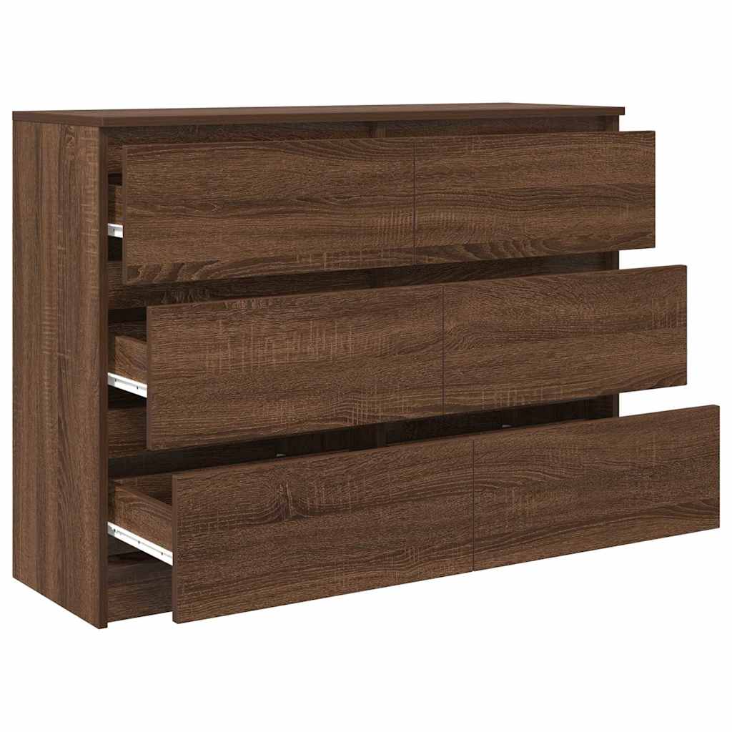 Brown oak sideboard 100x35x76 cm engineered wood