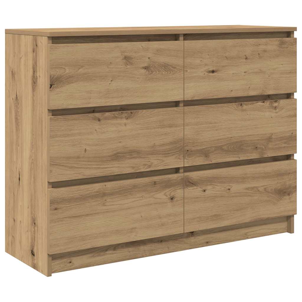 Handcrafted oak sideboard 100x35x76 cm engineered wood