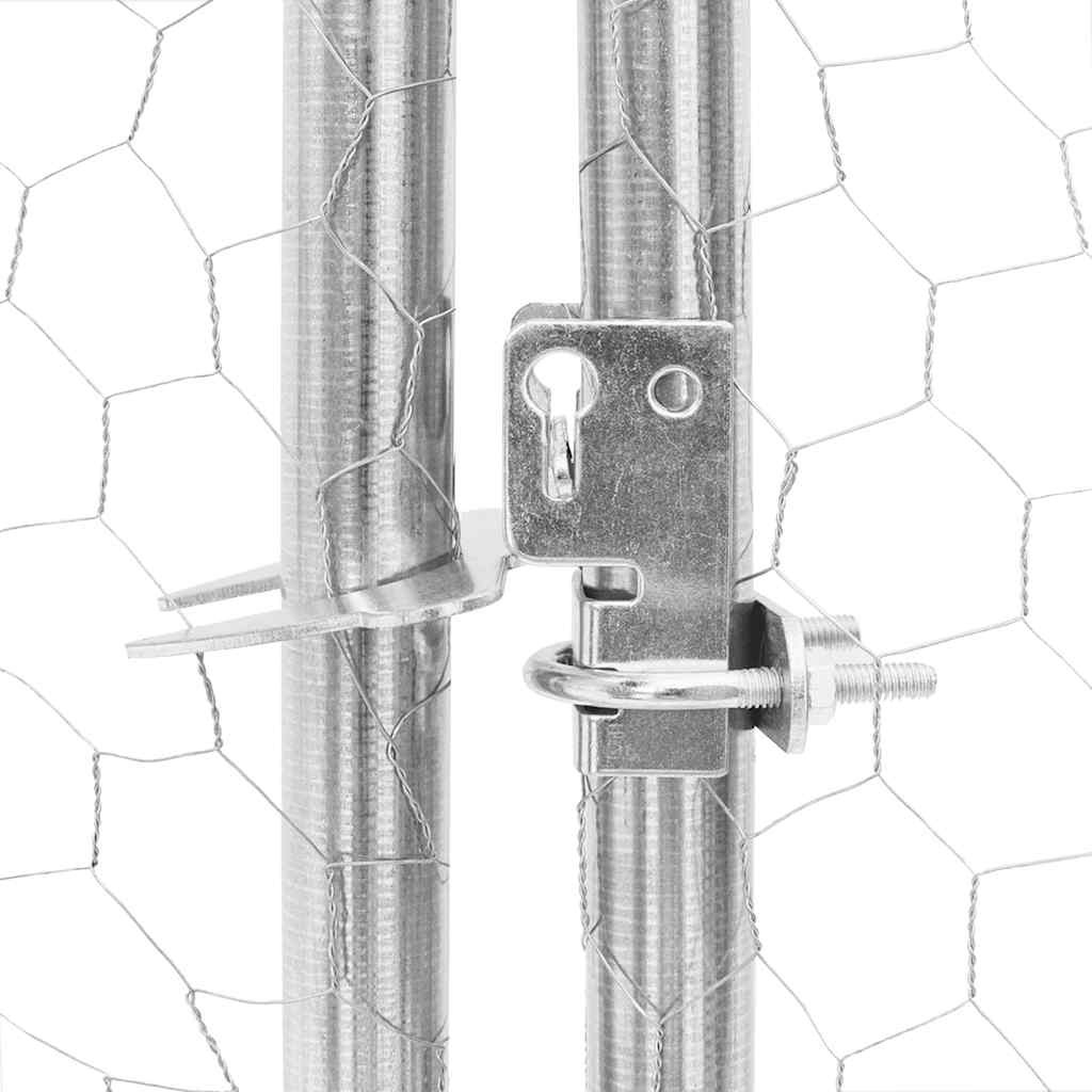 Chenil d'extérieur pour chiens porte 2x4x1 m acier galvanisé