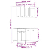 Ensemble d'armoires de cuisine 4 pcs vieux bois