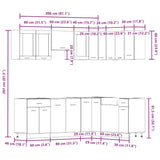 Ensemble d'armoires de cuisine 11 pcs vieux bois