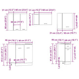 Ensemble d'armoires de cuisine 11 pcs vieux bois