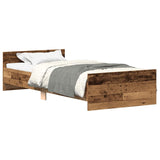 Cadre de lit sans matelas vieux bois 90x200 cm bois ingénierie